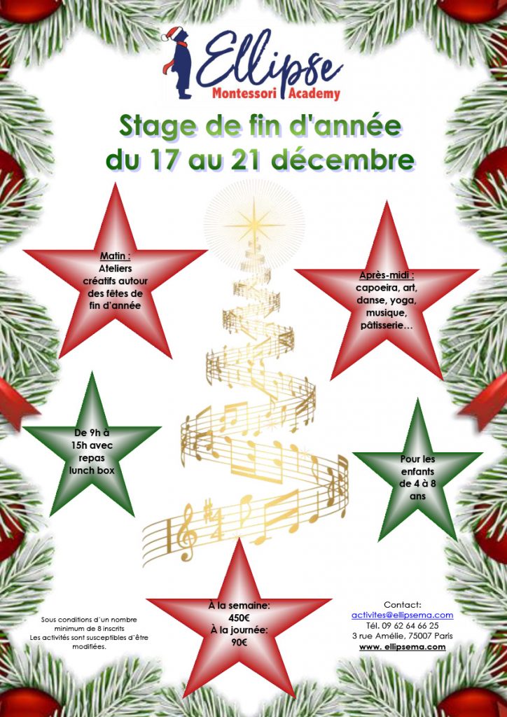 Flyer Stage decembre 2018 - Ellipse Montessori Academy